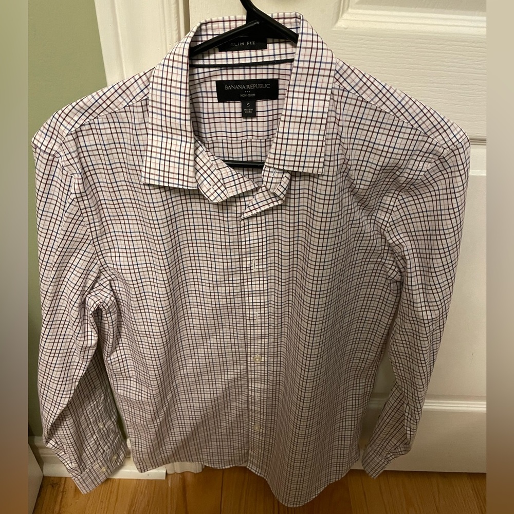 Banana Republic Slim Striped Dress Shirt Men’s Small